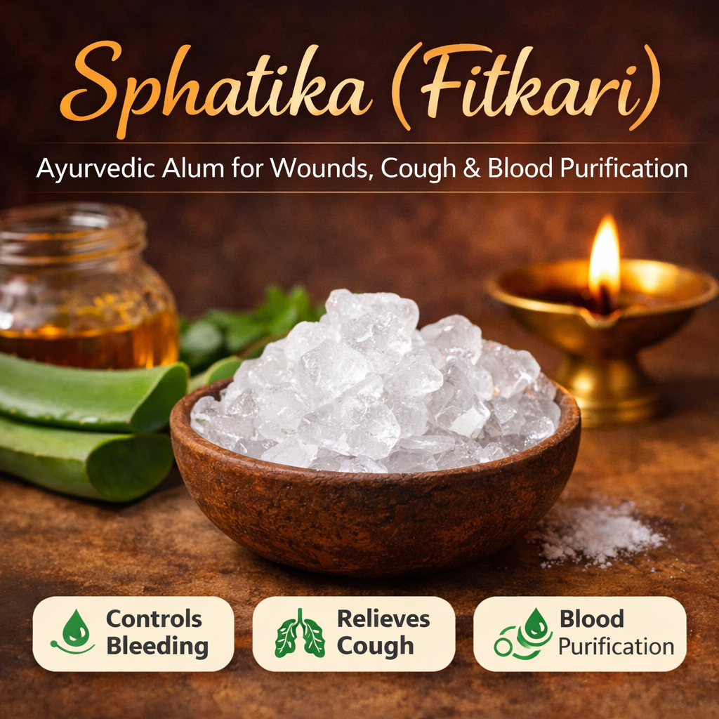 Sphatika (Fitkari): Ayurvedic Alum for Wound Healing, Cough & Blood Purification