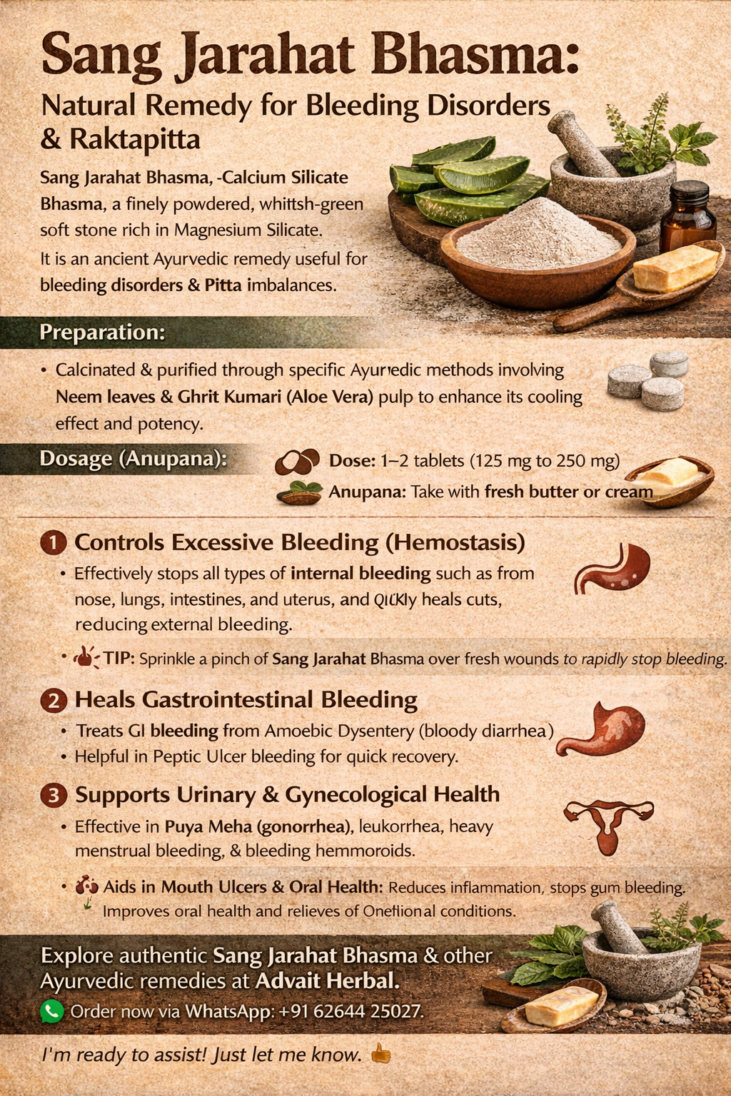 Sangjarahat Bhasma: Ayurvedic Solution for Bleeding Disorders & Internal Healing