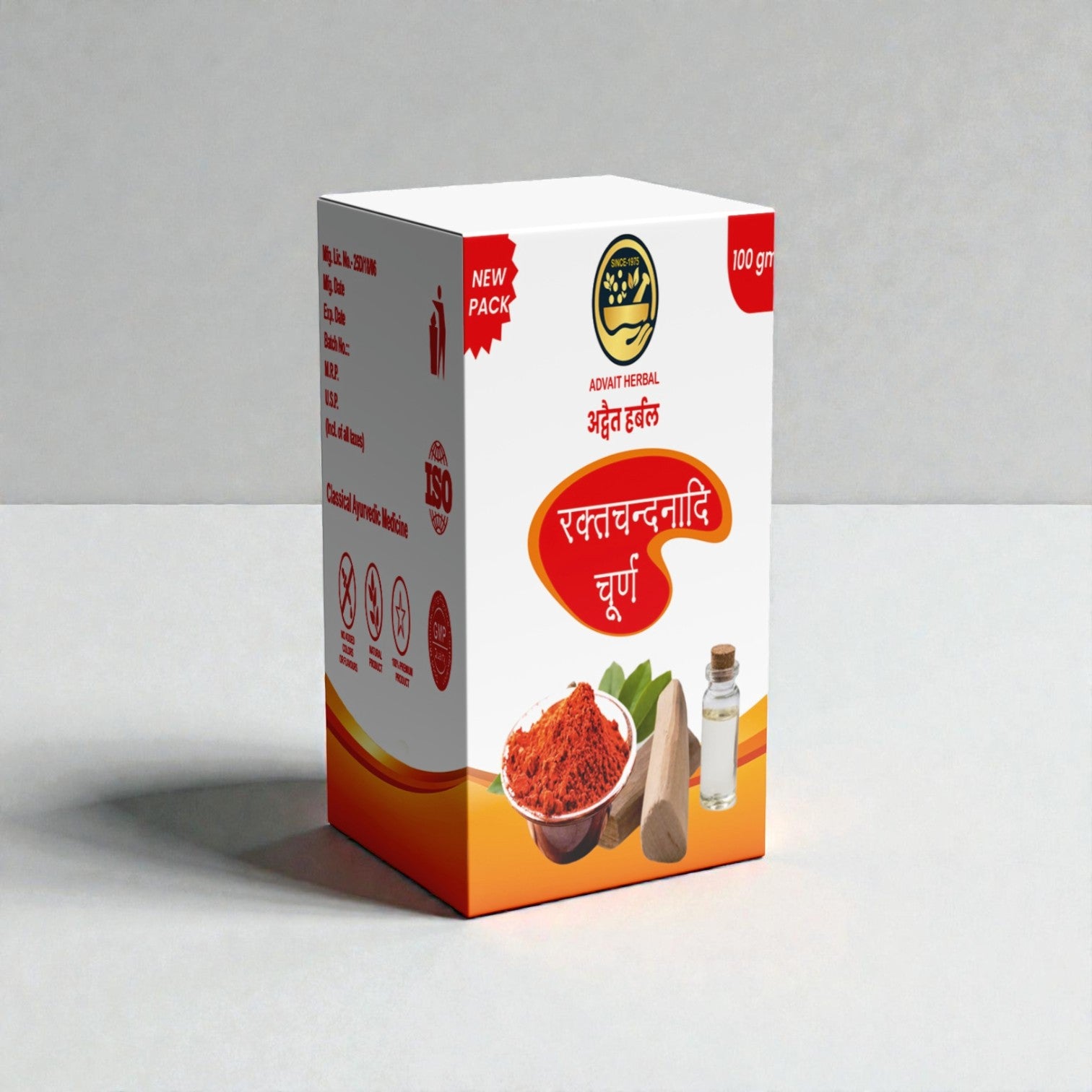 Advait Herbal Raktchandanadi Churna – Ayurvedic Powder for Nerve Pain, Vata Disorders & Circulation Support (100 g)