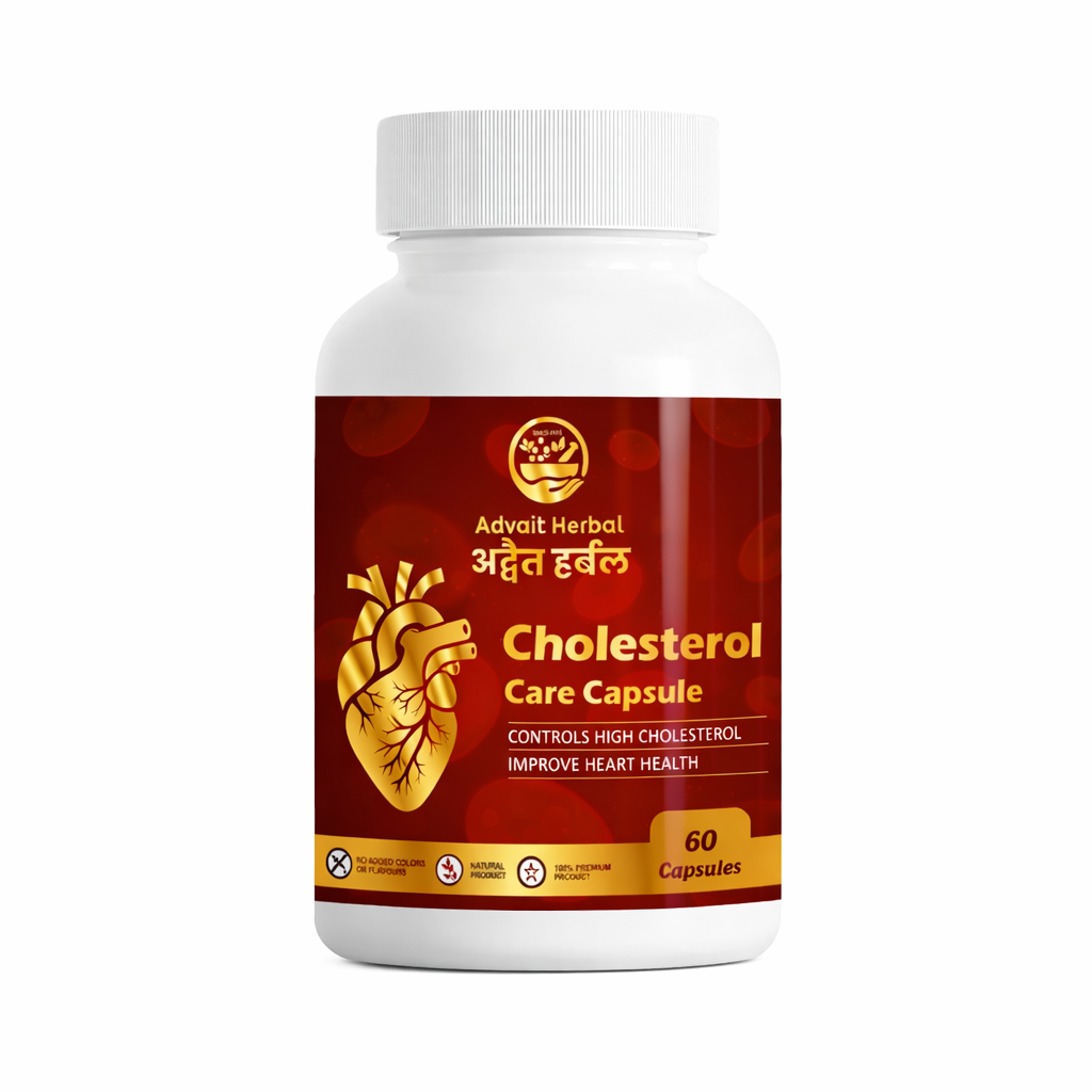 Advait Herbal Cholesterol Care Capsules (60 Caps) – Natural Supplement to Control High Cholesterol & Improve Heart Health