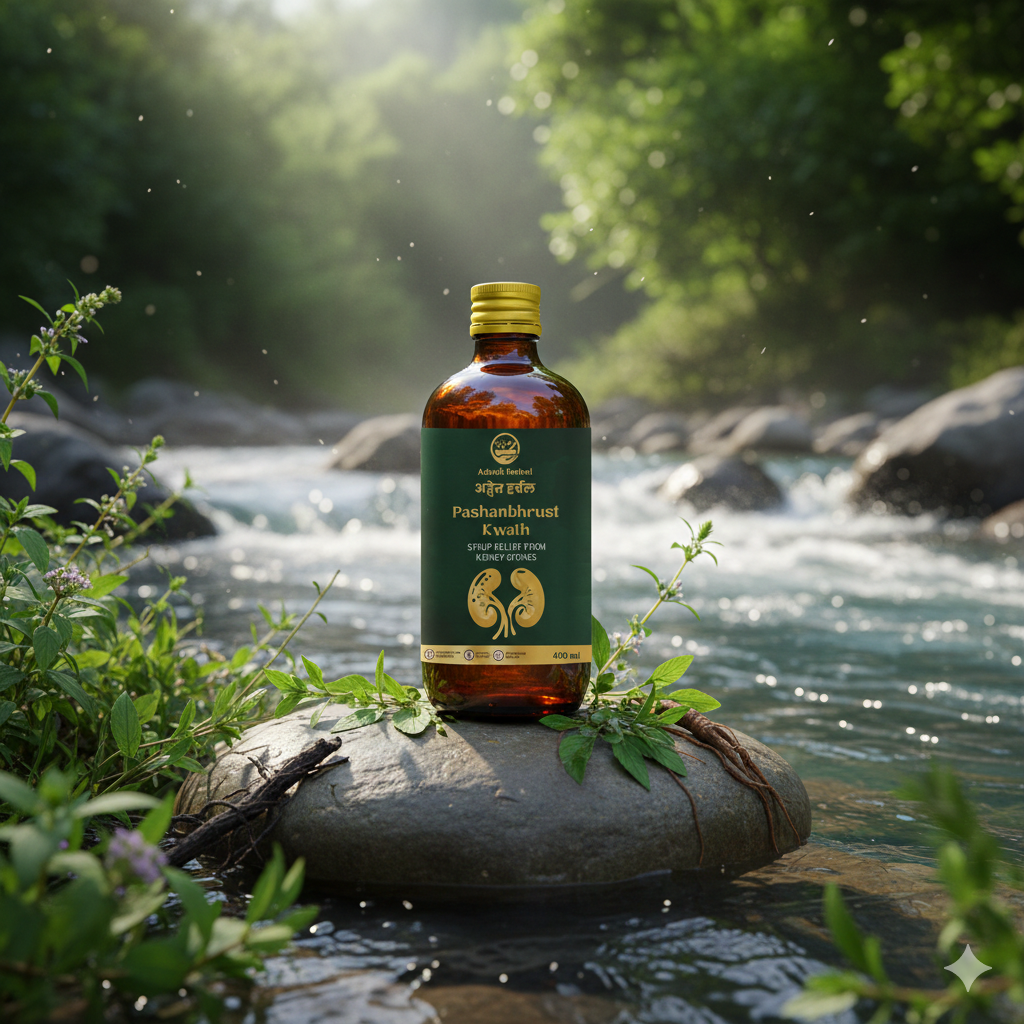 Advait Herbal Pashanbhrust Kwath (450ml) | Ayurvedic Kidney Stone Syrup with Pashanbhed, Punarnava & Gokshur | Dissolves Renal Calculi & Detoxifies Kidneys | 100% Natural