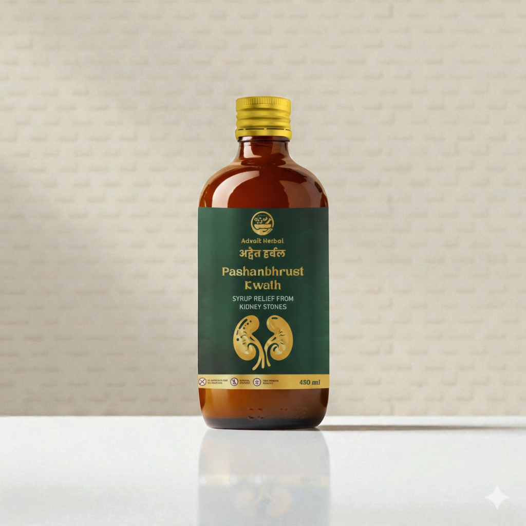 Advait Herbal Pashanbhrust Kwath (450ml) | Ayurvedic Kidney Stone Syrup with Pashanbhed, Punarnava & Gokshur | Dissolves Renal Calculi & Detoxifies Kidneys | 100% Natural