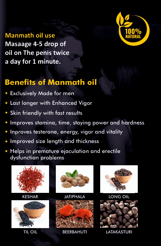 Advait Herbal Manmath Oil (30ml) | Ayurvedic Men’s Virility Oil with Kesar, Jatiphala & Shilajit | Improves Stamina, Strength & Performance | 100% Natural Massage Oil