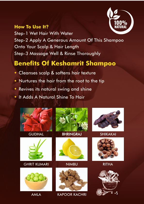 Advait Herbal Keshamrit Shampoo (200ml) | Ayurvedic Hair Growth Formula with Bhringraj, Amla & Shikakai | Reduces Hair Fall & Restores Natural Shine | Paraben-Free & 100% Natural